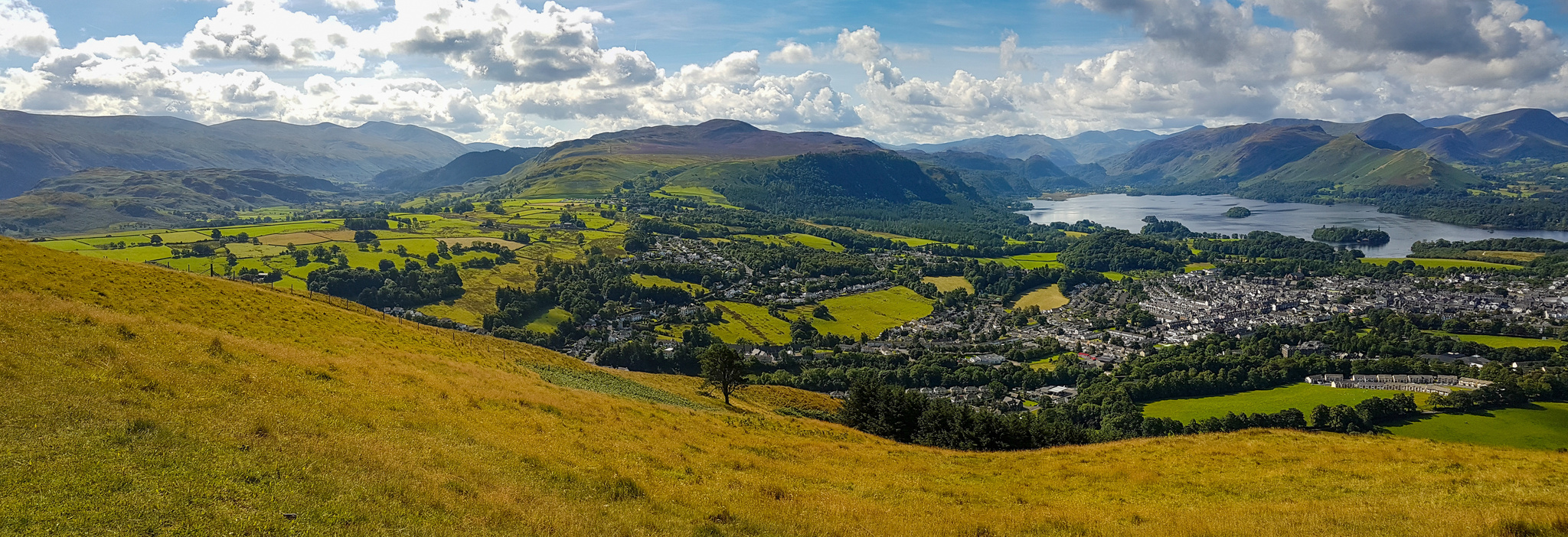 Keswick and lake Derwent Water